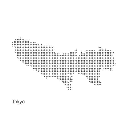 Dotted Tokyo map. Vector eps10のイラスト素材