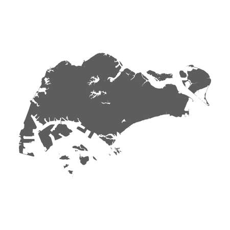High detailed vector map of Singapore on white backgroundのイラスト素材