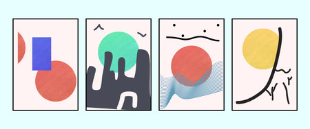 Set of creative abstract illustrations. Vector artのイラスト素材