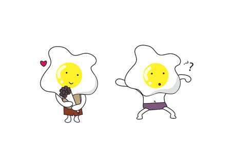 A set of cartoon food charactersのイラスト素材