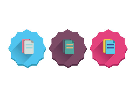 Illustration set of documentsのイラスト素材