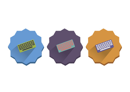 Illustration set of computer keyboardのイラスト素材