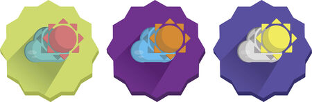 Illustration set of a sunny weatherのイラスト素材