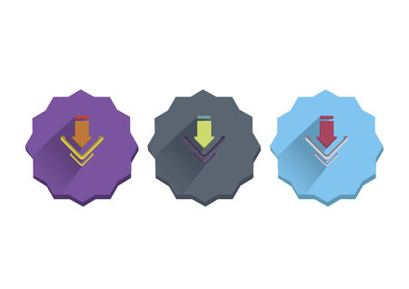 Illustration set of a download symbolのイラスト素材