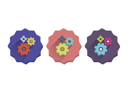 Illustration set of gearsのイラスト素材