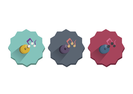 Illustration set of stacked CDsのイラスト素材