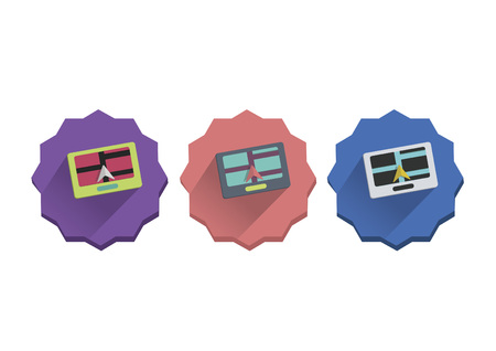 Illustration set of a GPS deviceのイラスト素材