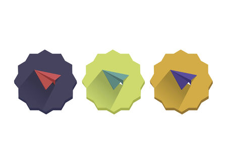 Illustration set of a paper planesのイラスト素材