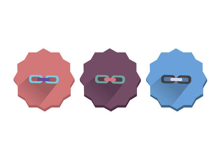 Illustration set of a link symbolのイラスト素材