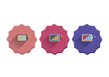 Illustration set of a battery chargingのイラスト素材