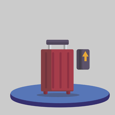 Illustration of a luggage and hotel key cardのイラスト素材