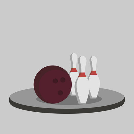 Illustration of a bowling ball and pinsのイラスト素材