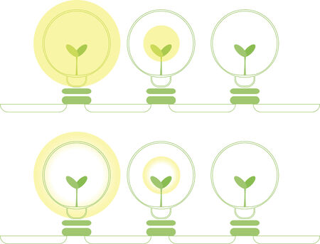 Leaves in lightbulbsのイラスト素材