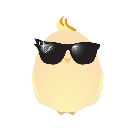 A chick wearing sunglassesのイラスト素材