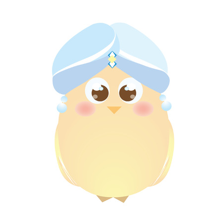 A chick wearing a turbanのイラスト素材