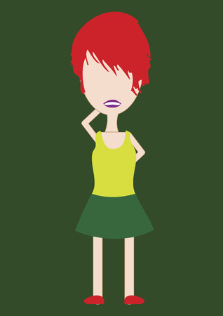 Woman in sleeveless top and skirtのイラスト素材