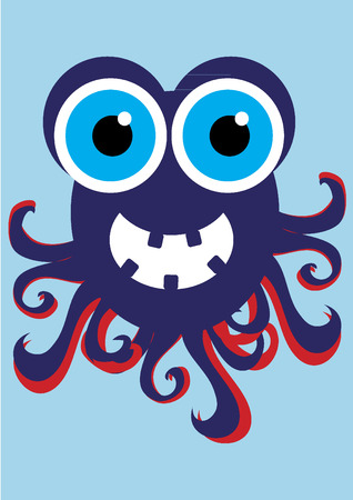 Monster with tentaclesのイラスト素材
