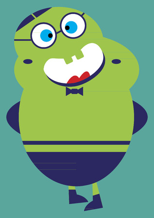 Fat green monsterのイラスト素材