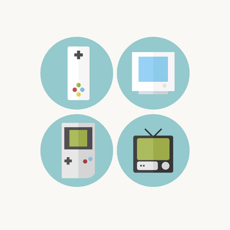 Game console icon setのイラスト素材