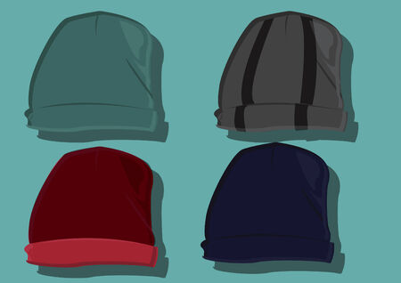 Vector of beanie hatsのイラスト素材