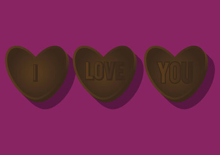 Vector of heart shaped chocolateのイラスト素材