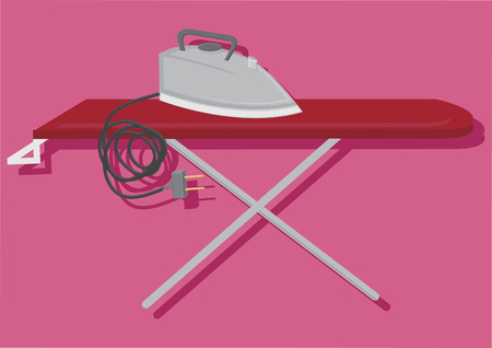 Vector of electric iron and ironing boardのイラスト素材