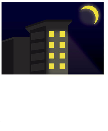 Vector of building at nightのイラスト素材