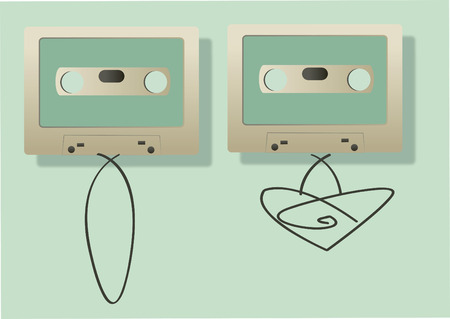 Vector of audio cassettesのイラスト素材