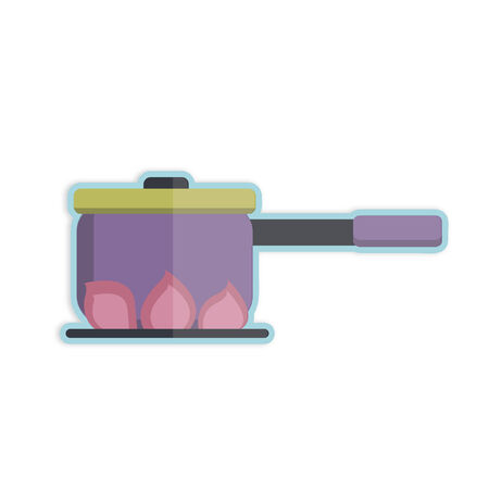 Illustration of a pot on the fireのイラスト素材