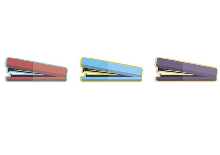 Illustration of three staplersのイラスト素材