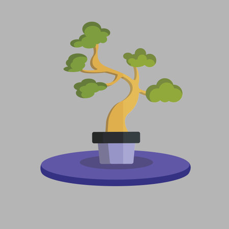 Illustration of a bonsai plantのイラスト素材