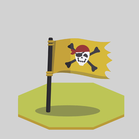 Vector of a pirate flagのイラスト素材