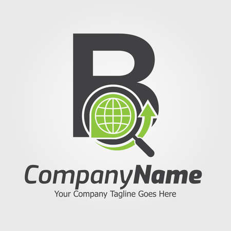 Letter B vector logo template, Colorful Letter B logo, Creative Letter B design template elements, B letter best design, alphabet logo design, searching, magnifierのイラスト素材