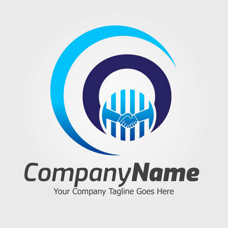 Letter O Hand Shake Logo Template, Hand Shake Vector Illustration, Deal Job Logoのイラスト素材