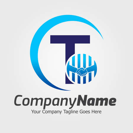 Letter T Hand Shake Logo Template, Hand Shake Vector Illustration, Deal Job Logoのイラスト素材