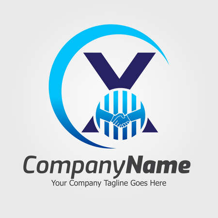 Letter X Hand Shake Logo Template, Hand Shake Vector Illustration, Deal Job Logoのイラスト素材