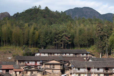 The countryside in the deep mountains looks very simpleの写真素材