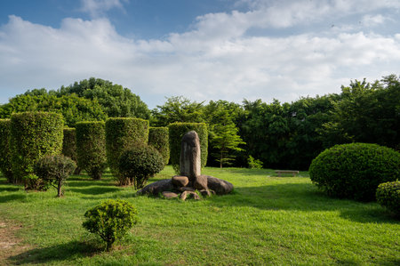 Green space and roads in the park
