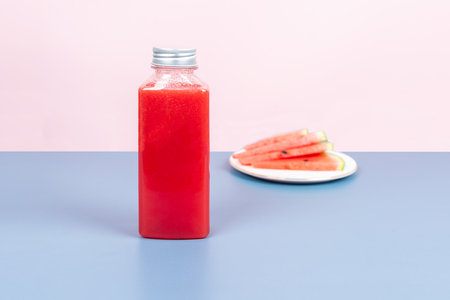 All kinds of colorful drinks made of all kinds of fruits and all kinds of healthy foodの写真素材