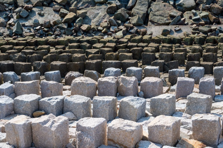 Some walls made of building materials have some regular patterns