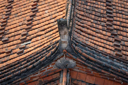 Part of Chinese traditional red brick architectureの写真素材