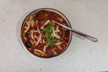 The Chinese food on the plate is beautiful and deliciousの写真素材