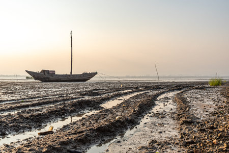 abandoned fishing boats docked in the shoal