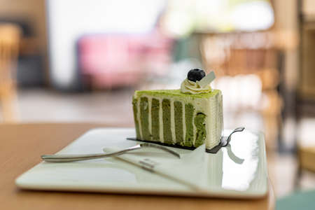 Exquisite Western cakes and desserts are on a white plateの写真素材