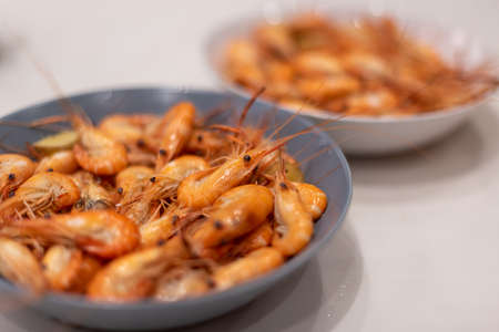 Dinner for family gatherings, Chinese ingredients in preparationの写真素材
