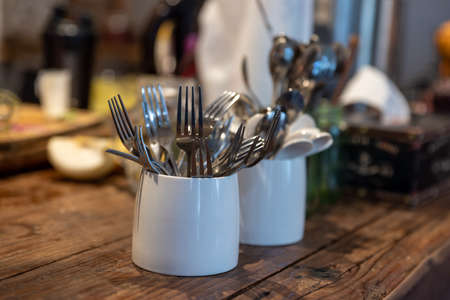 personalized decorations in the small corner of the coffee leisure shopの写真素材