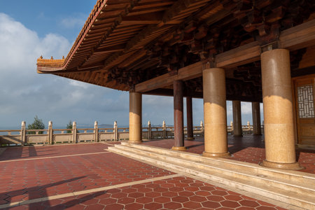 The attic of Chinese traditional ancient architecture is the whole and part of Mazu Pavilion in Putian, Chinaのeditorial素材