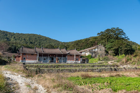 The overall appearance of Chinese traditional Buddhist templesのeditorial素材