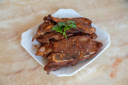 A variety of Chinese dishes on the tableの写真素材