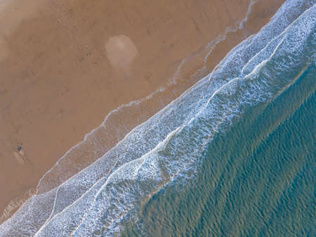 Aerial photography of the sea, beaches and wavesの写真素材